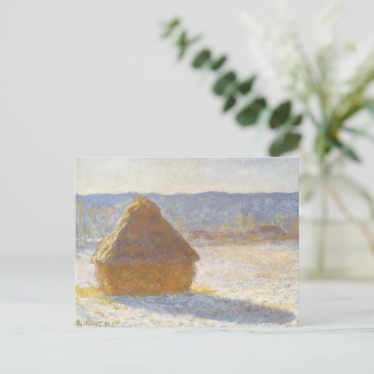 Grainstack in Morning, Snow Effect by Claude Monet ポストカード (スタンド正面)