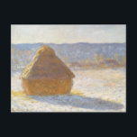 Grainstack in Morning, Snow Effect by Claude Monet ポストカード<br><div class="desc">Grainstack in the Morning,  Snow Effect (1891) by Claude Monetはヴィンテージ印象派のアートで素晴らしあ絵画る。農園の小麦畑に干し草が積もった冬の景色が雪に影を落とす。アーティストについて：クロード・モネ(1840-1926)は印象派の運動の創始者であフランスのり絵画、その絵画の大部分は「空中に浮かぶ」（野外に浮かぶ）スタイル印象派の風景である。</div>