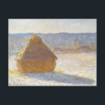 Grainstack in Morning, Snow Effect by Claude Monet ポストカード<br><div class="desc">Grainstack in the Morning,  Snow Effect (1891) by Claude Monetはヴィンテージ印象派のアートで素晴らしあ絵画る。農園の小麦畑に干し草が積もった冬の景色が雪に影を落とす。アーティストについて：クロード・モネ(1840-1926)は印象派の運動の創始者であフランスのり絵画、その絵画の大部分は「空中に浮かぶ」（野外に浮かぶ）スタイル印象派の風景である。</div>