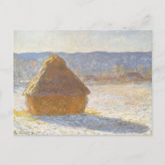Grainstack in Morning, Snow Effect by Claude Monet ポストカード (正面)
