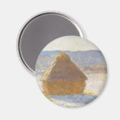 Grainstack in Morning, Snow Effect by Claude Monet マグネット (正面/裏面)