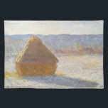 Grainstack in Morning, Snow Effect by Claude Monet ランチョンマット<br><div class="desc">Grainstack in the Morning,  Snow Effect (1891) by Claude Monetはヴィンテージ印象派のアートで素晴らしあ絵画る。農園の小麦畑に干し草が積もった冬の景色が雪に影を落とす。アーティストについて：クロード・モネ(1840-1926)は印象派の運動の創始者であフランスのり絵画、その絵画の大部分は「空中に浮かぶ」（野外に浮かぶ）スタイル印象派の風景である。</div>