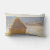 Grainstack in Morning, Snow Effect by Claude Monet ランバークッション (裏面)