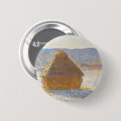 Grainstack in Morning, Snow Effect by Claude Monet 缶バッジ (正面&裏面)