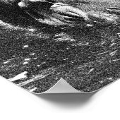 Grainy白黒Hippo Art, Poster ポスター (角)