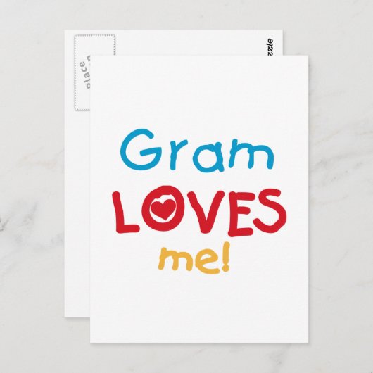 Gram Loves Me Tシャツとギフト ポストカード (正面/裏面)