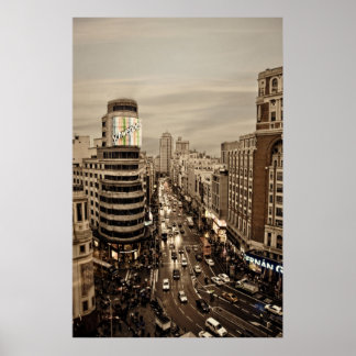 Gram Via de Madrid en España ポスター