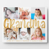 GRAMAN 6フォトコラージュ金ゴールドカスタム文字8x10 フォトプラーク (正面)