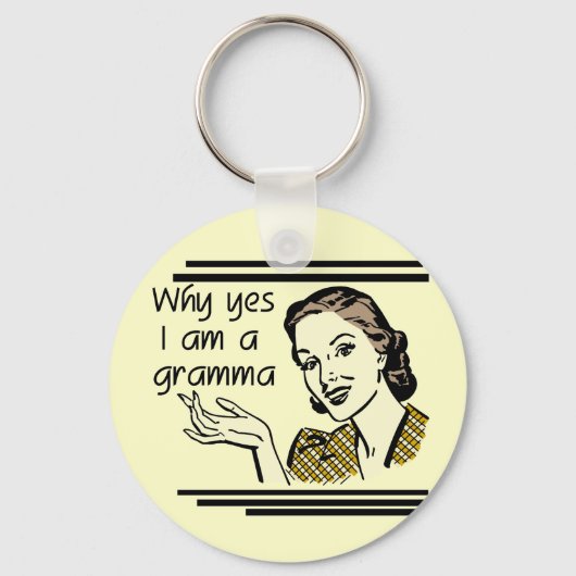 GrammaのレトロのTシャツおよびギフト キーホルダー (正面)