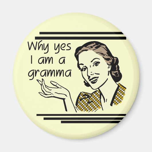 GrammaのレトロのTシャツおよびギフト マグネット (正面)