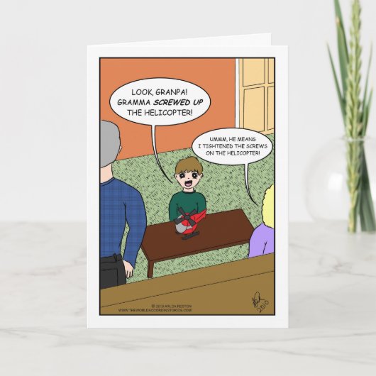 Grammaはヘリコプターをしくじりました カード (正面)