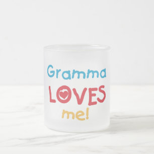 Gramma Loves Me Tシャツとギフト フロストグラスマグカップ
