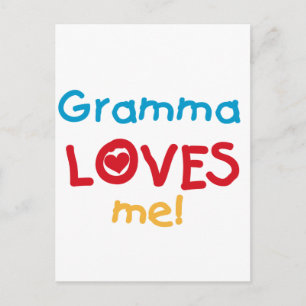 Gramma Loves Me Tシャツとギフト ポストカード