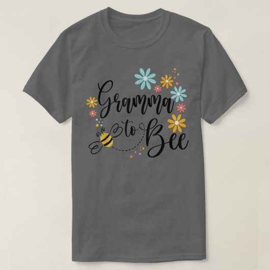 Gramma To Bee,かわいい妊娠の発表Gra Tシャツ (デザイン正面)
