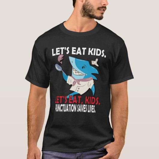 Grammar  For Teacher  Kids Shark Let s Eat Kids Tシャツ (正面)