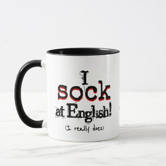 Grammar Humor and Coffee Funny Grammar Nerd Mug マグカップ (左)