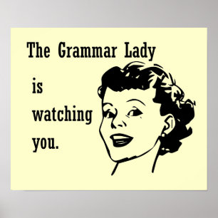 Grammar Lady Watching Postcards ポスター