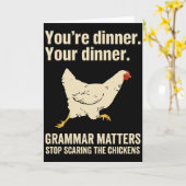 Grammar Matters Stop Scaring The Chickens カード (黄色い花)