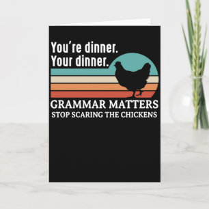 Grammar Matters Stop Scaring The Chickens 夕焼け カード