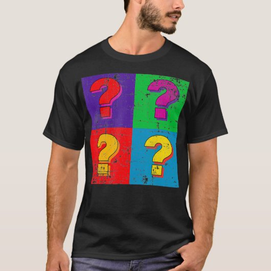 Grammar Punctuation Question Marks Retro Pop Art F Tシャツ (正面)