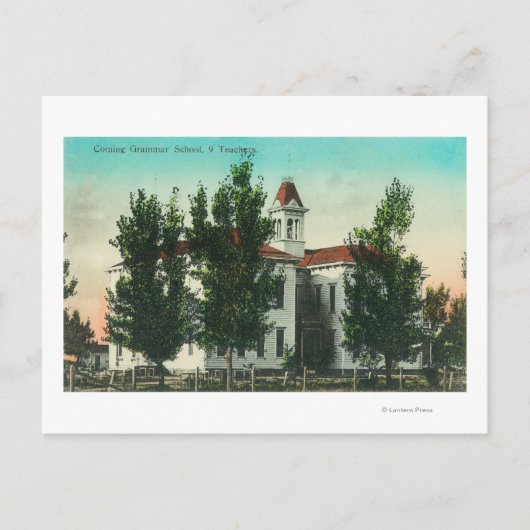 Grammar SchoolCorning, CAの外部ビュー ポストカード (正面)