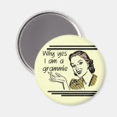 GrammieのレトロのTシャツおよびギフト マグネット (正面/裏面)