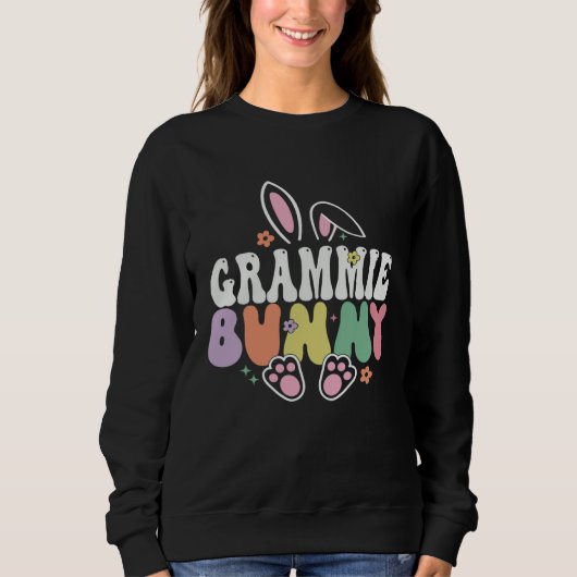 Grammie Bunny Easter Day Rabbit Grandma Family Mat スウェットシャツ (正面)
