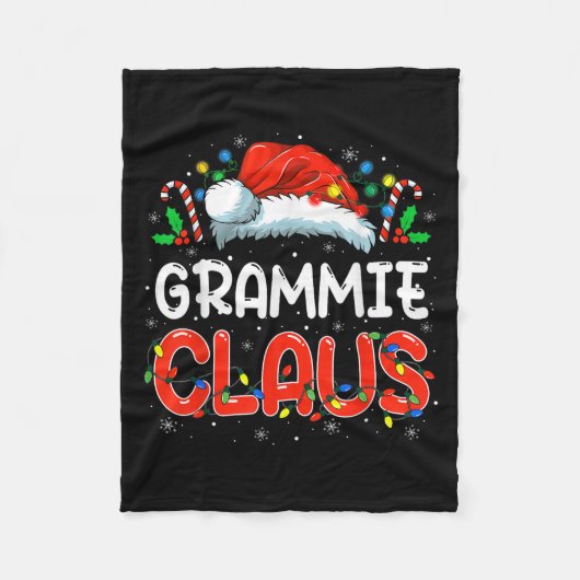 Grammie Claus Christmas Family Matching Pajamas Fu フリースブランケット (正面)