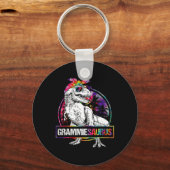 Grammiesaurus Dinosaur Grammie Saurus Matching Tie キーホルダー (正面)