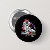 Grammiesaurus Dinosaur Grammie Saurus Matching Tie 缶バッジ (正面&裏面)