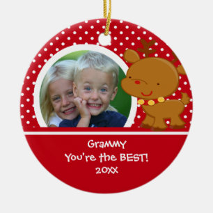 Grammyの写真のトナカイのクリスマスのオーナメント セラミックオーナメント