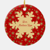 Grammyの初めてのクリスマスの赤い雪片のオーナメント セラミックオーナメント (裏面)