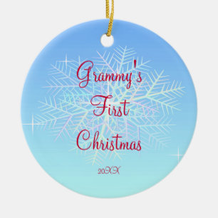 Grammyの初めてのクリスマスの雪片のオーナメント セラミックオーナメント