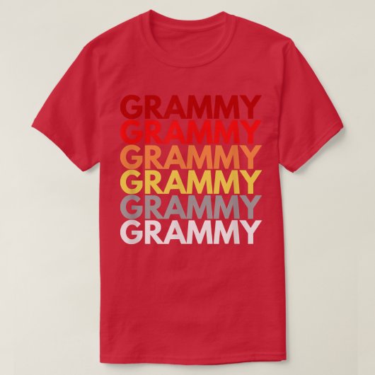 Grammy祖母（英語） Grカラフルの名前 Tシャツ (デザイン正面)
