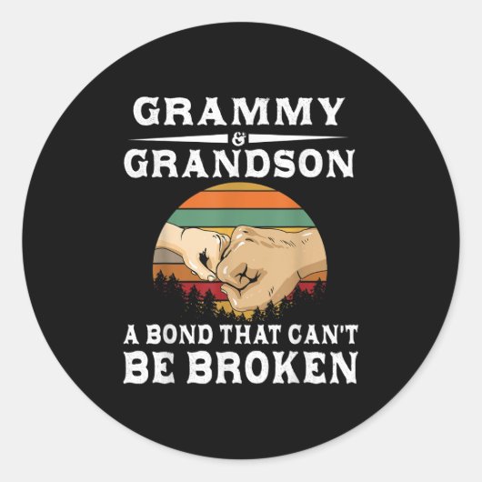 Grammy And Grandson A Bond That Can't Be Broken ラウンドシール (正面)