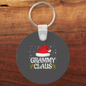 Grammy Claus Christmas Lights Santa Pajama Family  キーホルダー (正面)