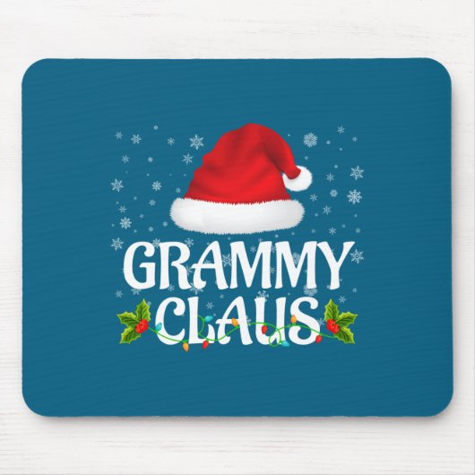 Grammy Claus Christmas Lights Santa Pajama Family  マウスパッド (正面)