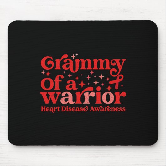 Grammy Of A Warrior Heart Disease Awareness Red Ri マウスパッド (正面)