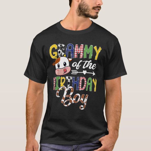 Grammy Of The Birthday Boy Cow Farm 1St Birthday B Tシャツ (正面)