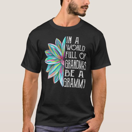 Grammy Spring Floral Grammy For Grandma Mothers Tシャツ (正面)