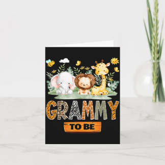 Grammy to Be Safari Jungle Animal Gender Reveal カード