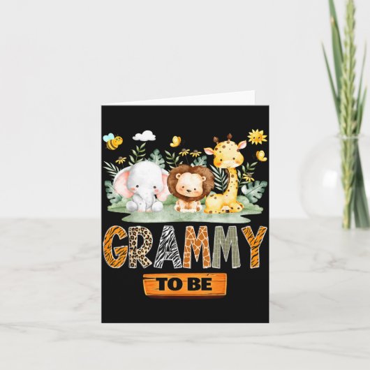 Grammy to Be Safari Jungle Animal Gender Reveal カード (正面)