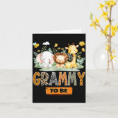 Grammy to Be Safari Jungle Animal Gender Reveal カード (黄色い花)