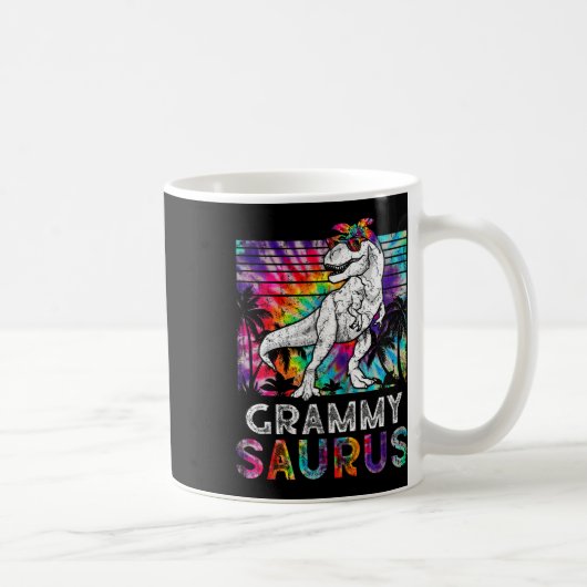 Grammysaurus Dinosaur Grammy Saurus Family Matchin コーヒーマグカップ (右)