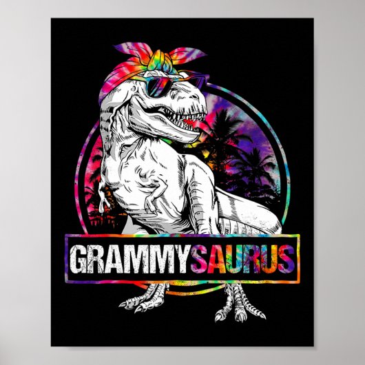 Grammysaurus Dinosaur Grammy Saurus Family Matchin ポスター (正面)