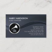 Gramophone Icon Music Composer Business Card 名刺 (正面)