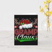 Gramp Claus Christmas Lights Matching Family Xmas カード (黄色い花)