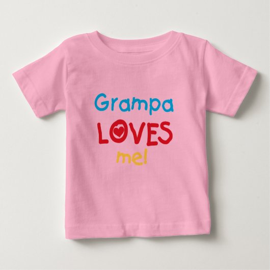 Grampa Loves Me Tシャツとギフト ベビーTシャツ (正面)
