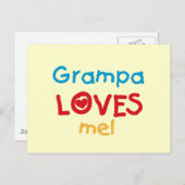 Grampa Loves Me Tシャツとギフト ポストカード (正面/裏面)