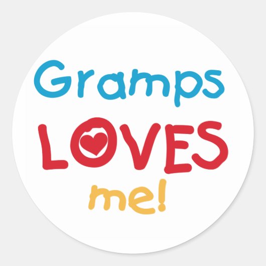 Grampsが私のTシャツとギフトを愛する ラウンドシール (正面)